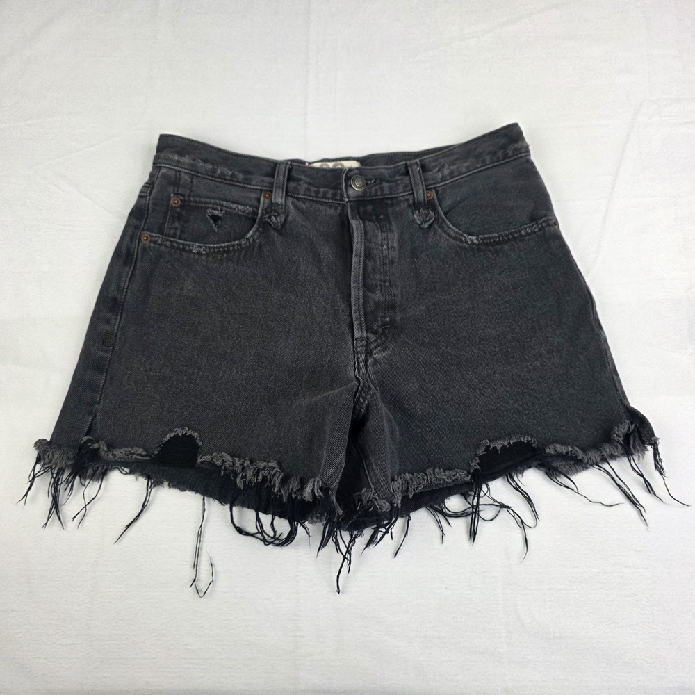 We The Free Shorts Womens Size 28 Makai Cutoff Distressed Black Denim Bottoms